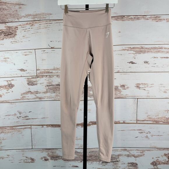 Gymshark Women's Leggings Dry Moisture Management Pink XS or S - Picture 1 of 5